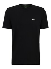 Schwarz - BOSS Logo Contrast Logo Stretch Cotton T-Shirt - Bild 5 von 5