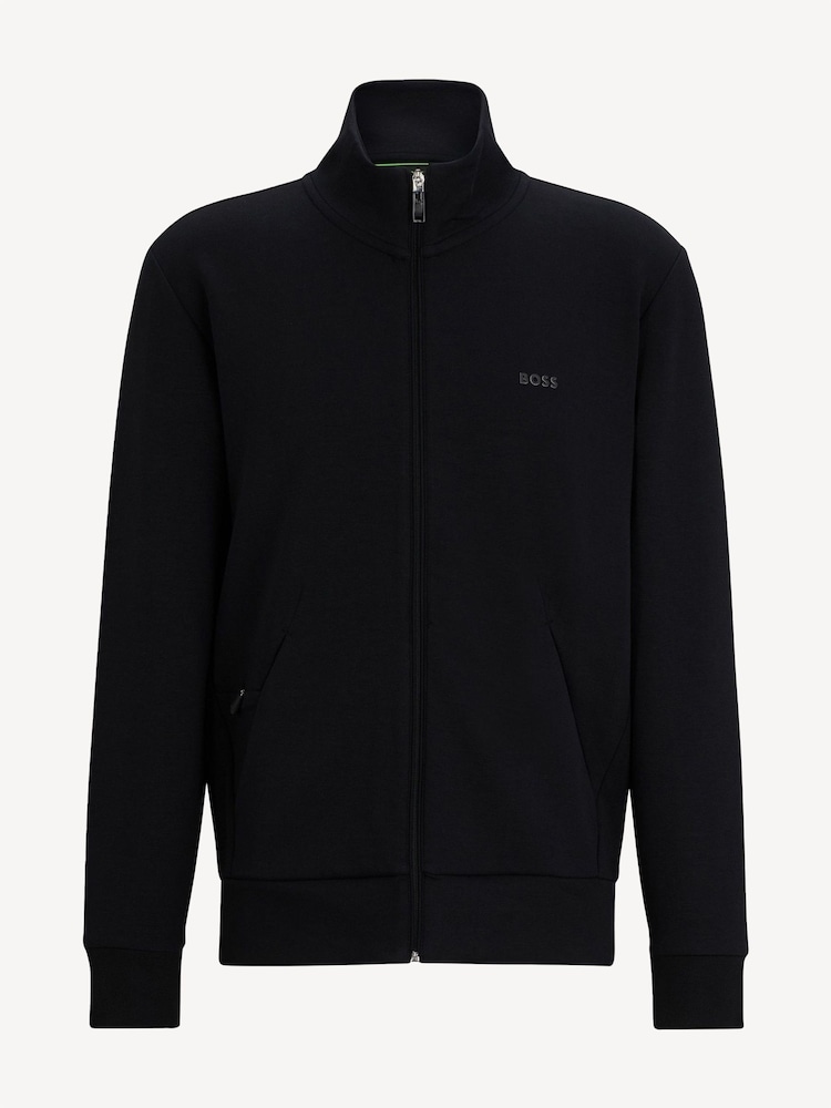 BOSS Black Zip Up Logo Sweatshirt - Image 5 of 5