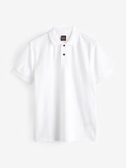BOSS White Cotton Pique 100% Cotton Polo Shirt - Image 5 of 5