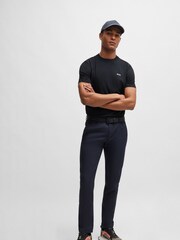 Marine - BOSS T-Shirt aus Baumwollstretch mit Kontrastlogo - Bild 3 von 8