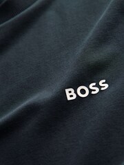 Marine - BOSS T-Shirt aus Baumwollstretch mit Kontrastlogo - Bild 7 von 8