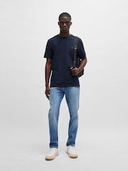 BOSS Light Blue Regular Fit Taper Comfort Stretch Denim Jeans - Image 3 of 5
