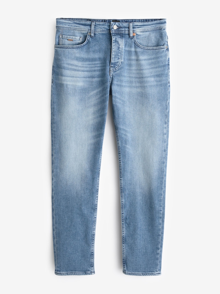 BOSS Light Blue Regular Fit Taper Comfort Stretch Denim Jeans - Image 5 of 5