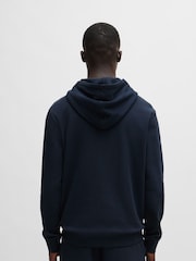 BOSS Dark Blue Logo Patch Terry 100% Cotton Hoodie - Image 2 of 8
