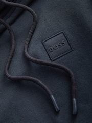 BOSS Dark Blue Logo Patch Terry 100% Cotton Hoodie - Image 7 of 8