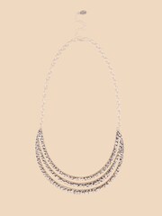 White Stuff Silver Tone Mia Crescent Necklace - Image 1 of 2