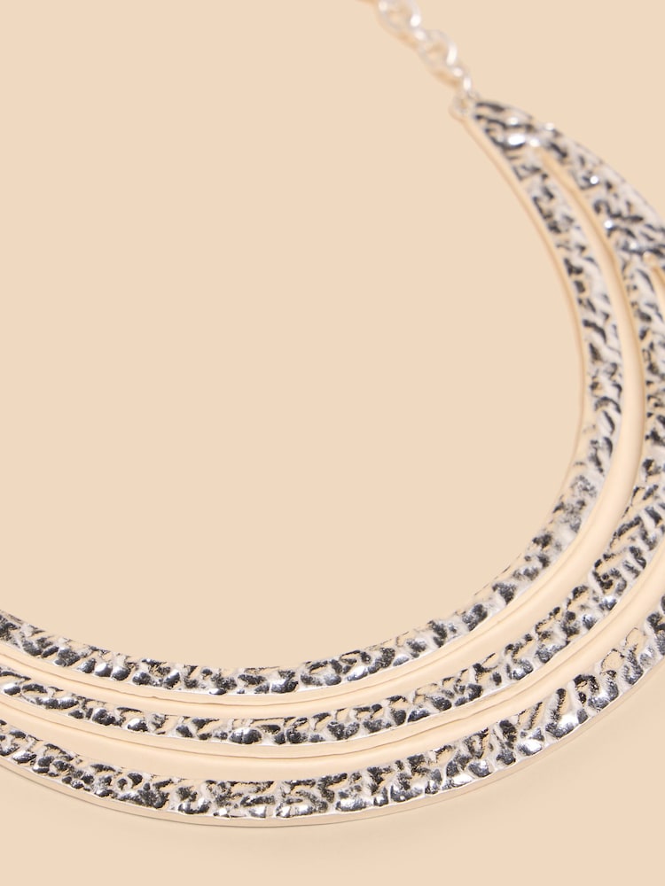 White Stuff Silver Tone Mia Crescent Necklace - Image 2 of 2