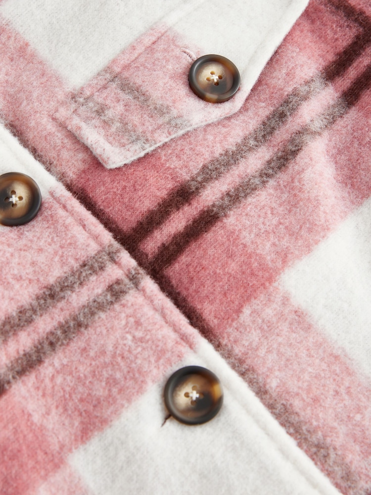 Pink Check Brushed Shacket - Image 10 of 10