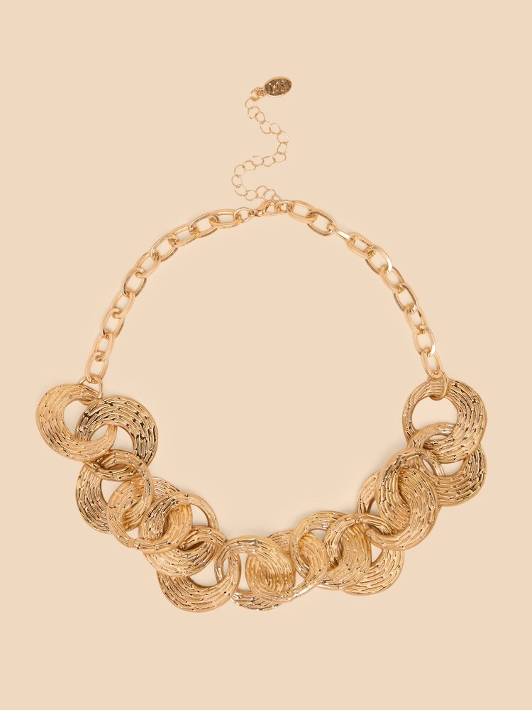 White Stuff Gold Tone Ela Circular Link Necklace - Image 1 of 2