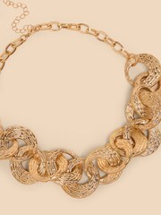 White Stuff Gold Tone Ela Circular Link Necklace - Image 2 of 2