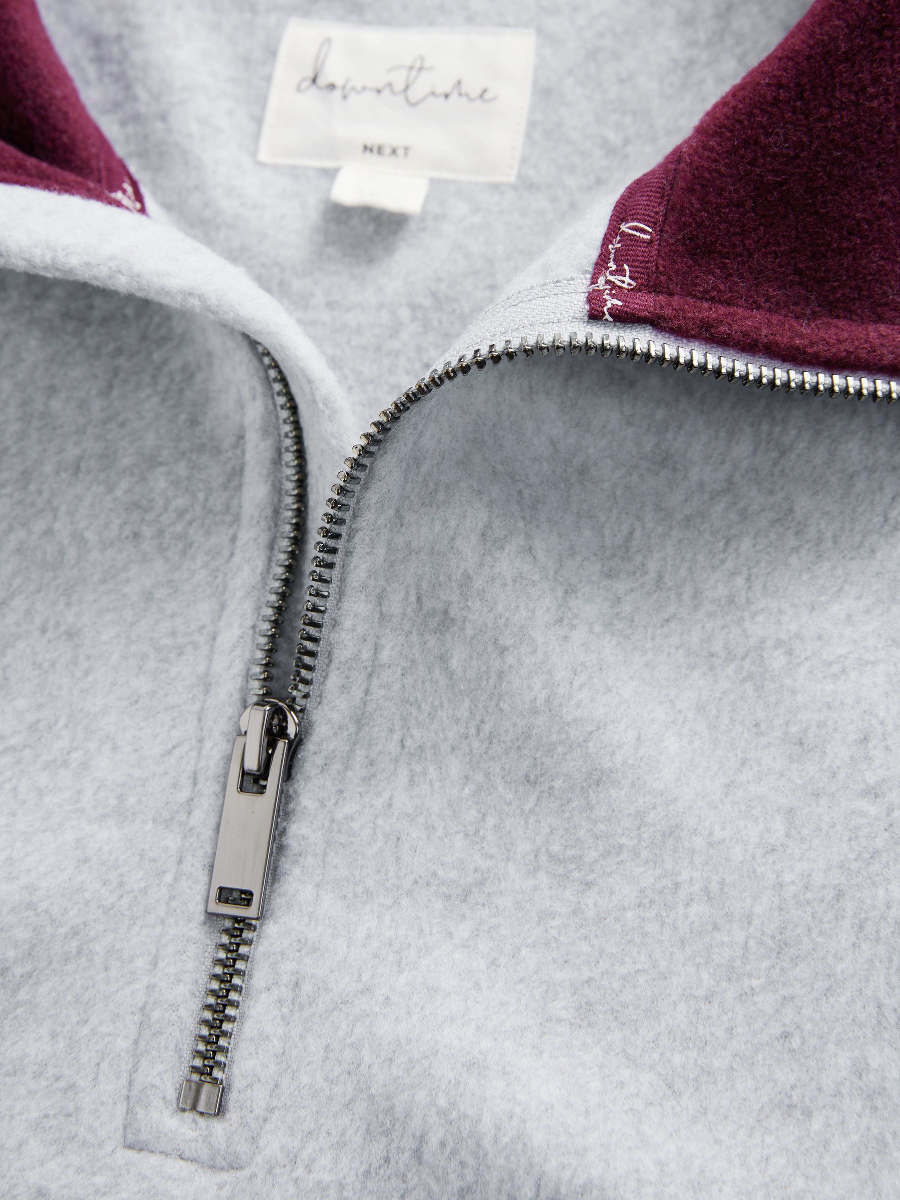 Buy Grey Chicago Half Zip Fleece Top from Next Luxembourg
