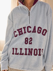 Grey Chicago Half Zip Fleece Top - Image 5 of 10