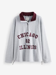 Grey Chicago Half Zip Fleece Top - Image 8 of 10