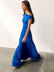 BHOEM Cobalt Blue Maxi Draped Sleeveless Dress - Image 2 of 5
