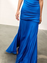 BHOEM Cobalt Blue Maxi Draped Sleeveless Dress - Image 3 of 5