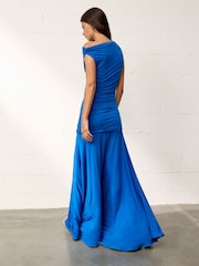 BHOEM Cobalt Blue Maxi Draped Sleeveless Dress - Image 5 of 5