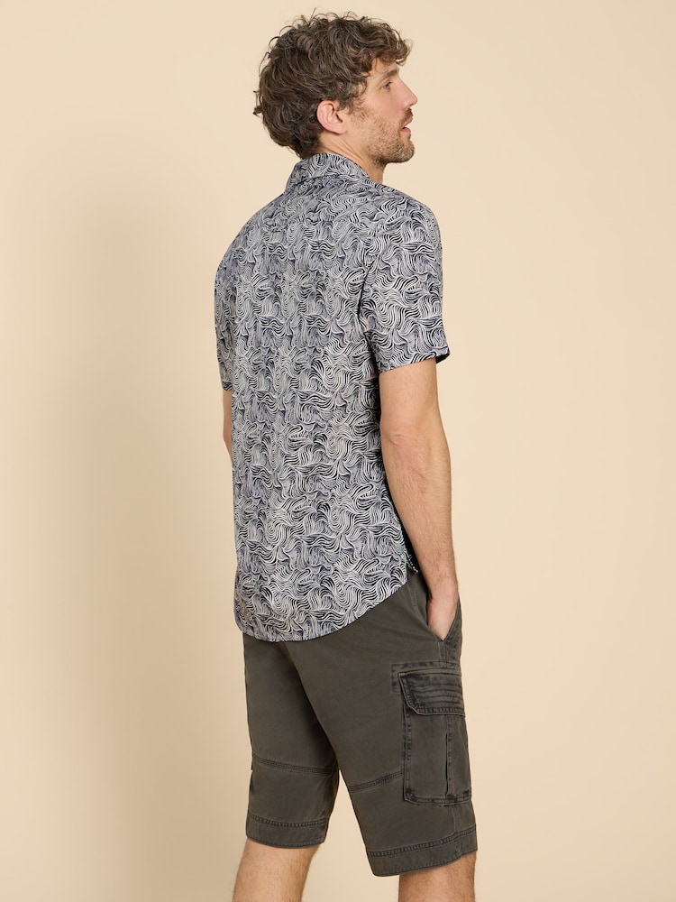 White Stuff Blue Waves Printed Shirt - Image 2 of 7 White Stuff Blue Waves Printed Shirt - Image 2 of 7