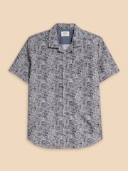 White Stuff Blue Waves Printed Shirt - Image 5 of 7