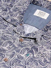White Stuff Blue Waves Printed Shirt - Image 7 of 7