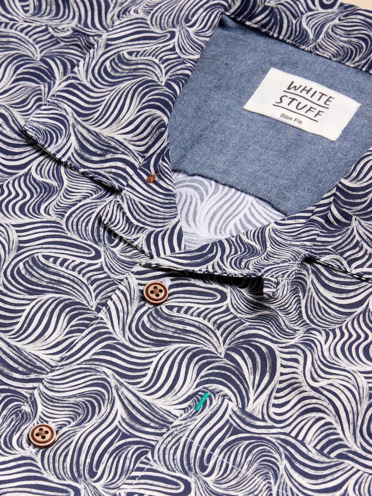 White Stuff Blue Waves Printed Shirt - Image 7 of 7 White Stuff Blue Waves Printed Shirt - Image 7 of 7