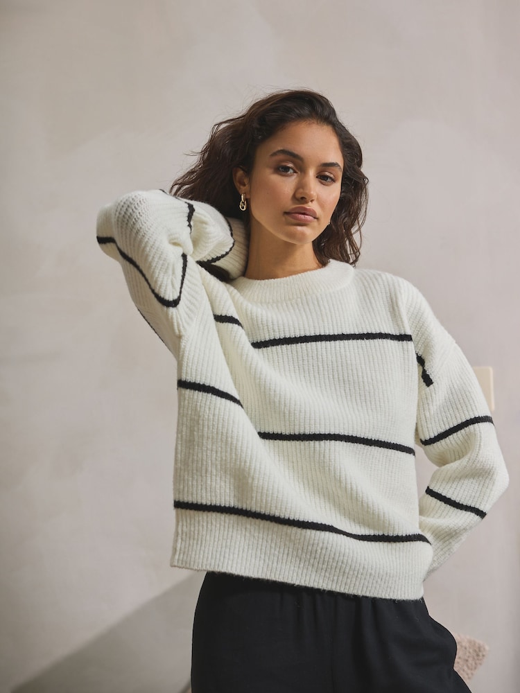 Monochrome Stripe Knit Jumper - Image 2 of 9