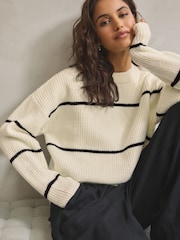 Monochrome Stripe Knit Jumper - Image 4 of 9