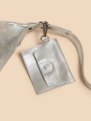 White Stuff Silver Tone Fern Leather Cross-Body Bag - Image 3 of 4