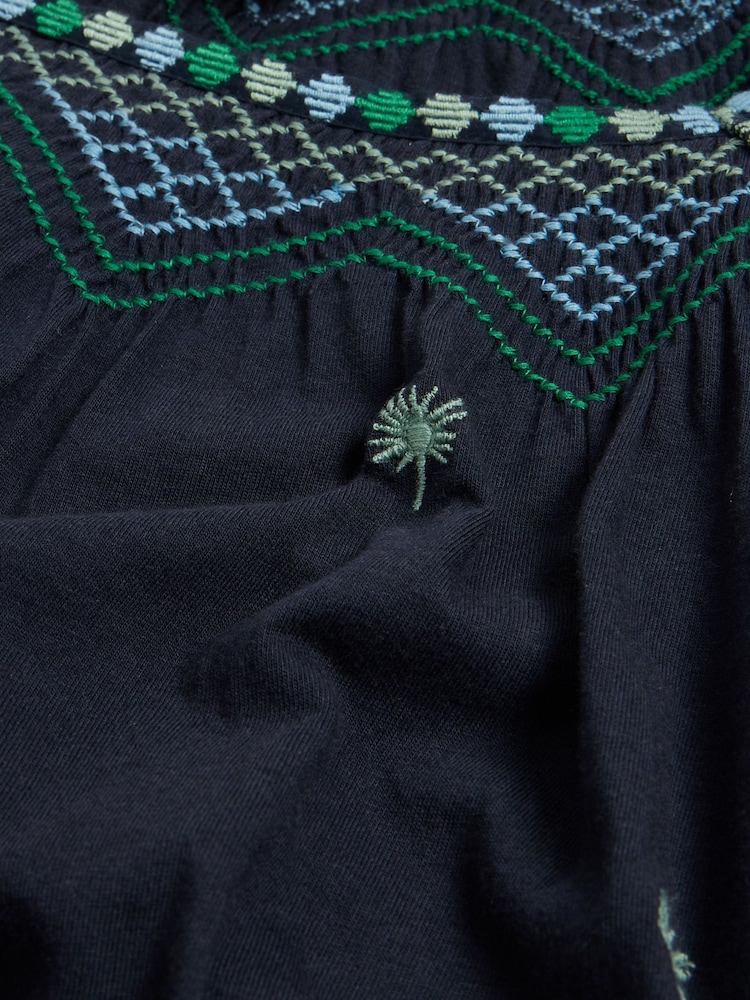 White Stuff Blue Tilly Smock Top - Image 7 of 7