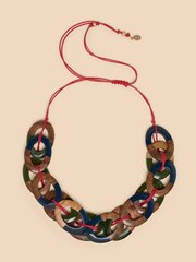 White Stuff Green Thea Wood Resin Link Necklace - Image 1 of 2
