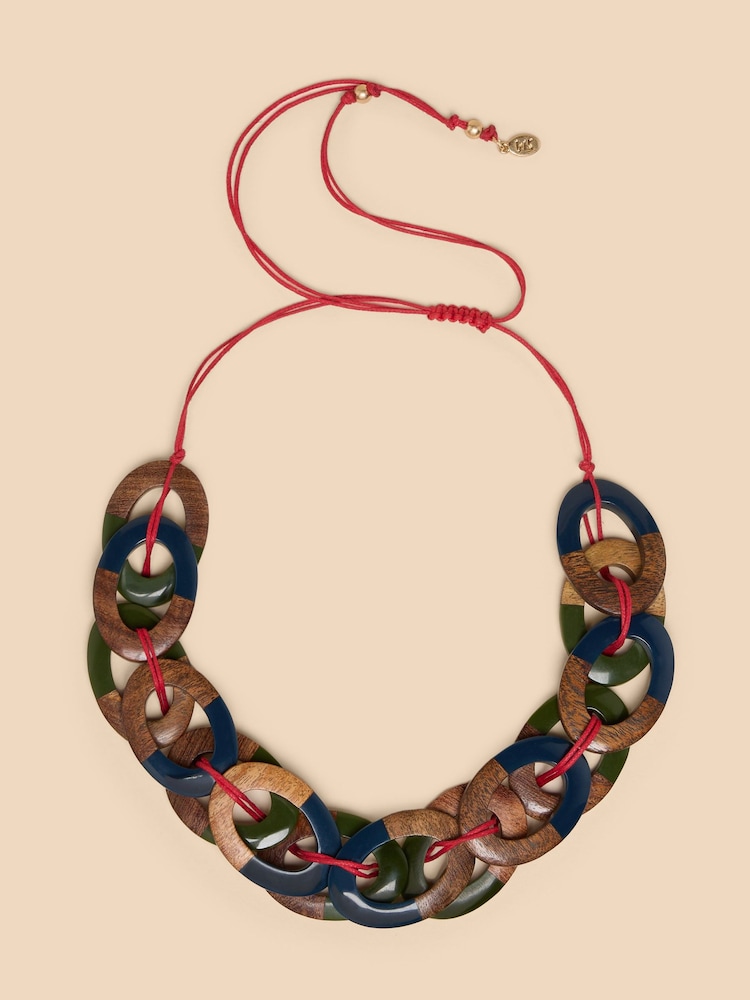 White Stuff Green Thea Wood Resin Link Necklace - Image 1 of 2 White Stuff Green Thea Wood Resin Link Necklace - Image 1 of 2