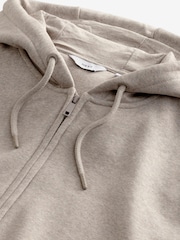Ecru Cotton-Rich Jersey Zip Up Hoodie - Image 9 of 9