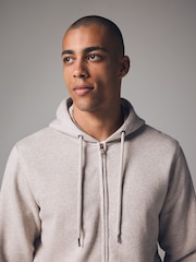 Ecru Cotton-Rich Jersey Zip Up Hoodie - Image 4 of 9