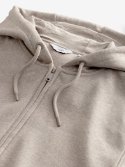 Ecru Cotton-Rich Jersey Zip Up Hoodie - Image 8 of 9