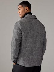 Charcoal Grey Brushed Check Shacket - Image 3 of 8