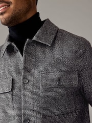 Charcoal Grey Brushed Check Shacket - Image 4 of 8