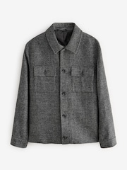 Charcoal Grey Brushed Check Shacket - Image 5 of 8
