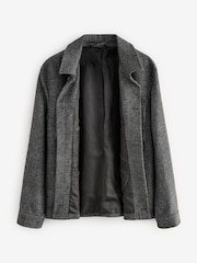 Charcoal Grey Brushed Check Shacket - Image 6 of 8