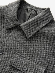 Charcoal Grey Brushed Check Shacket - Image 7 of 8