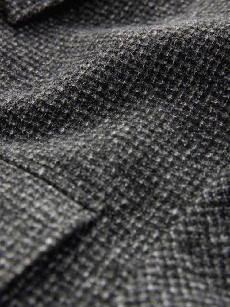 Charcoal Grey Brushed Check Shacket - Image 8 of 8