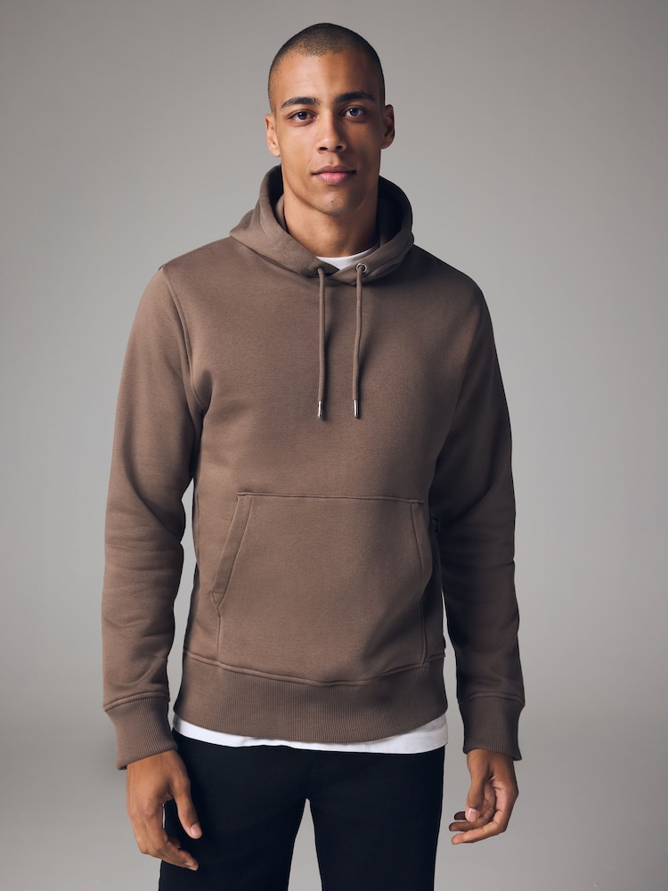 Mörk Naturlig - Vanlig passform Rich Jersey Fabric Huvtröja - Bild 1 av 8