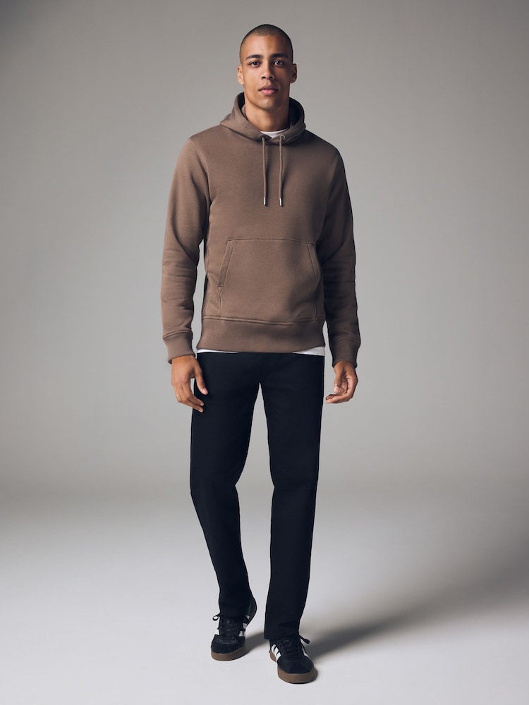 Mörk Naturlig - Vanlig passform Rich Jersey Fabric Huvtröja - Bild 2 av 8
