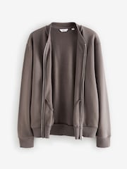 Neutral Zip Through Cotton Rich Jersey Bomber Jacket - Image 6 of 9