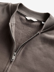 Neutral Zip Through Cotton Rich Jersey Bomber Jacket - Image 7 of 9