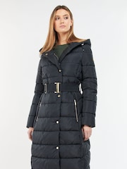 Barbour® International Trackline Longline Puffer Black Jacket - Image 1 of 7