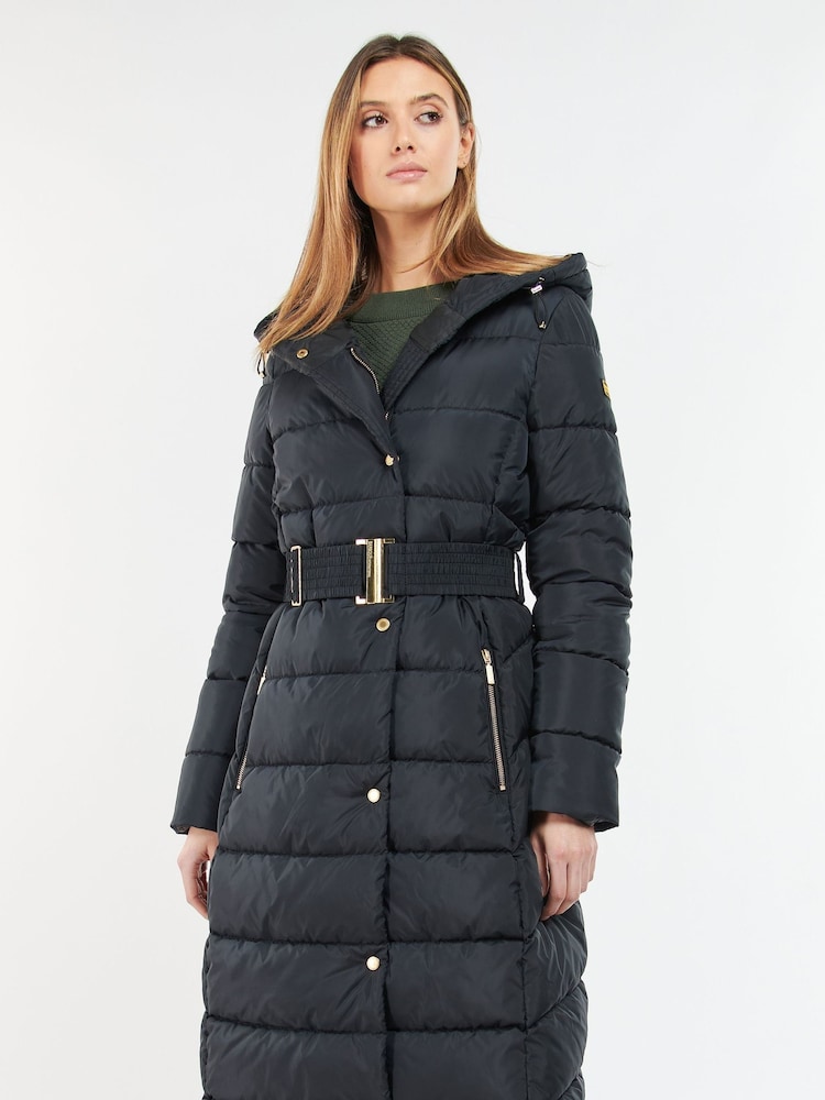 Barbour® International Trackline Longline Puffer Black Jacket - Image 1 of 7