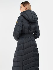 Barbour® International Trackline Longline Puffer Black Jacket - Image 2 of 7