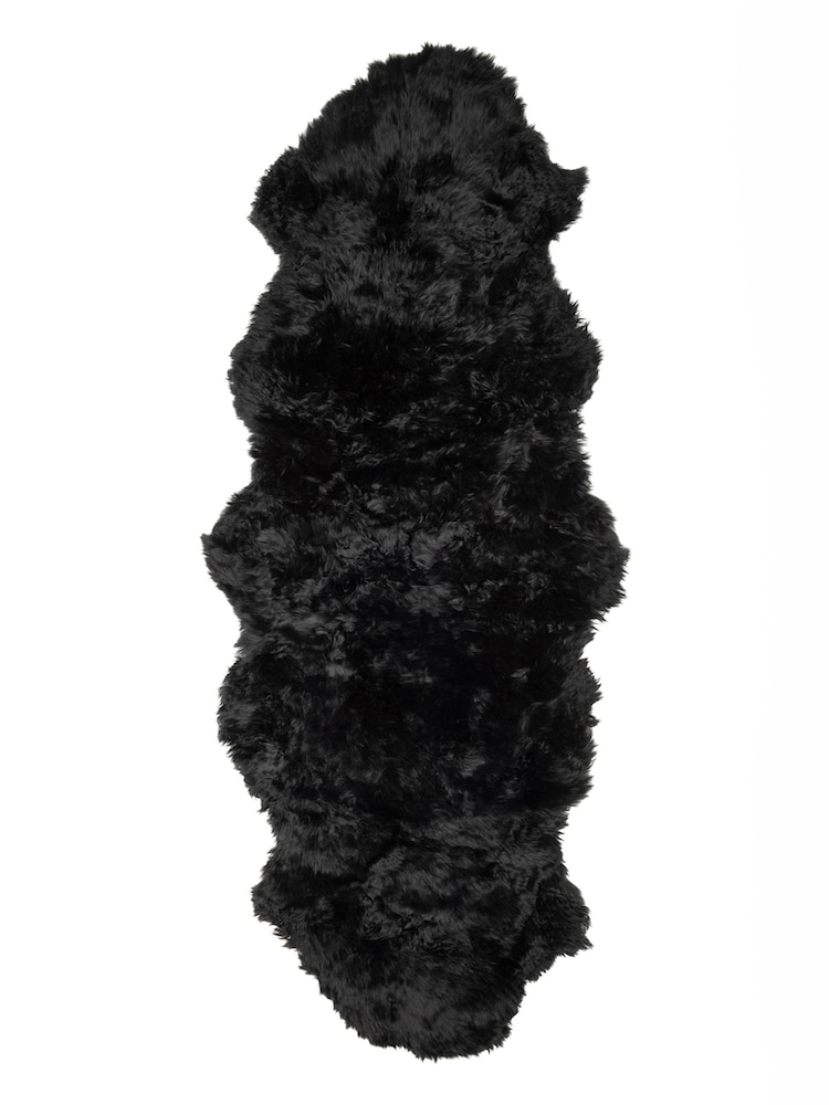 Naturally Sheepskins Black Double Sheepskin Rug - Image 2 of 4