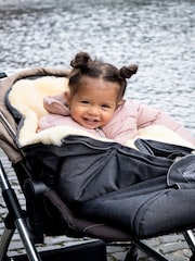Naturally Sheepskins Charcoal Grey Merino Sheepskin Footmuff - Image 1 of 4