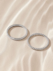 Silver Tone Stainless Steel Delicate Ring Pack - Image 4 of 6