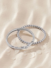 Silver Tone Stainless Steel Delicate Ring Pack - Image 6 of 6